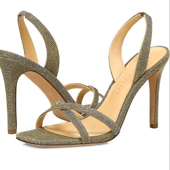 Veronica Beard Analita Slingback Sandal Metallic Heels Size 7 - Picture 5 of 5